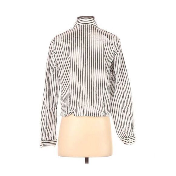 Doncaster Black & White‎ Striped Button Down Blouse - Picture 2 of 2